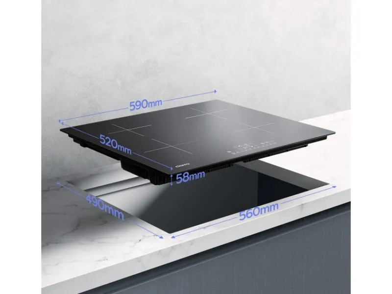 CIARRA Induktionskochfeld 60 cm 4-Zonen Einbau Induktionskochfeld Booster VM4BBIH< Einbauküchen