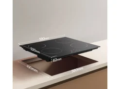 CIARRA Induktionskochfeld 4 Zonen 60 cm Einbau-Kochfelder VM4BIH-D< Einbauküchen|Pfannen
