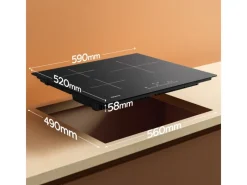CIARRA Induktionskochfeld 60 cm 3-Zonen Einbau-Induktionskochfeld Booster VM3BBIH< Einbauküchen