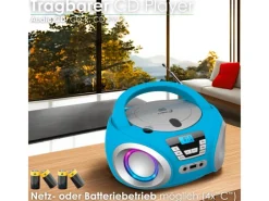 CYBERLUX Haushaltsgeräte<CL-900 CD-Player mit LED-Discolichter CD/MP3/USB Radio Blau