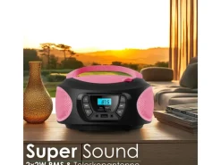 CYBERLUX CL-620 CD-Player Tragbar CD/MP3/USB Radio Pink< Haushaltsgeräte