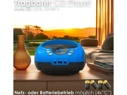 CYBERLUX Haushaltsgeräte<CL-710 CD-Player Tragbar CD/MP3/USB Radio Blau