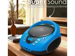 CYBERLUX Haushaltsgeräte<CL-710 CD-Player Tragbar CD/MP3/USB Radio Blau