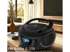 CYBERLUX CL-600 CD-Player Tragbar CD/MP3/USB Radio Schwarz< Haushaltsgeräte