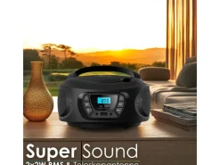 CYBERLUX CL-600 CD-Player Tragbar CD/MP3/USB Radio Schwarz< Haushaltsgeräte