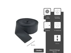 Dalsys Fugenband 2x 50m x 60mm Weich PVC Dichtband gegen Feuchtigkeit Schwarz
