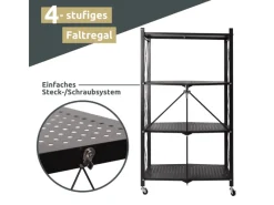 Discount deluxe4home Klappbares Regal mit 4 Etagen 72x34x127 cm