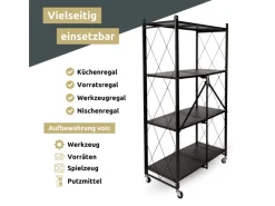 Discount deluxe4home Klappbares Regal mit 4 Etagen 72x34x127 cm