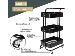 Clearance deluxe4home Rollwagen mit 3 Ablagen