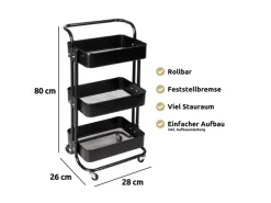 Clearance deluxe4home Rollwagen mit 3 Ablagen