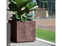 Deroma Pflanzkübel Millennium mit Rollen 49 cm x 49 cm x 49 cm Brown< Töpfe