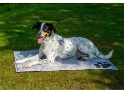 Dobar Große Kühlmatte für Hunde mit Pfoten Muster 99,5 x 70 cm Grau< Kühlschränke