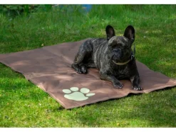 Dobar Kühlschränke<Große Kühlmatte für Hunde mit Pfoten Muster 99,5 x 70 cm Braun