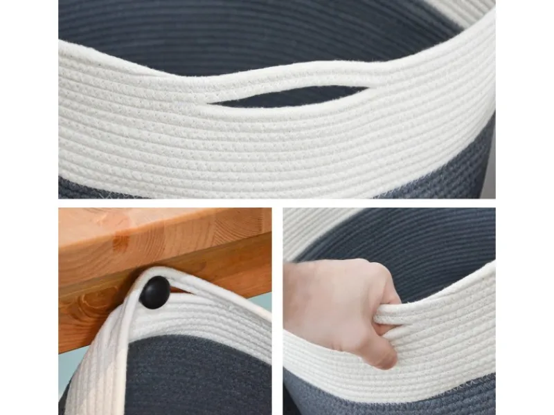 DuneDesign Aufbewahrungskorb aus Baumwolle 50 Liter Ø 38 x 46 cm< Töpfe