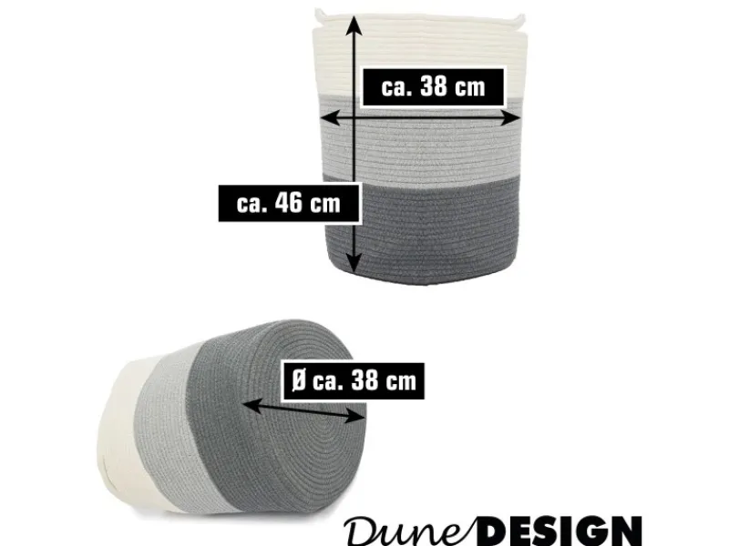 DuneDesign Aufbewahrungskorb aus Baumwolle 50 Liter Ø 38 x 46 cm< Töpfe