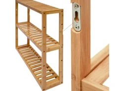 DuneDesign Bambus Regal für das Badezimmer  60 x 54 x 15 cm< Küchenregale