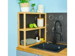 DuneDesign Bambus Regal für das Badezimmer  60 x 54 x 15 cm< Küchenregale