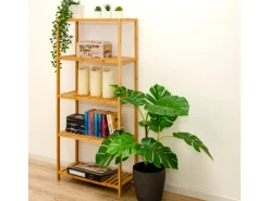 DuneDesign Küchenregale<Bambus Regal für das Badezimmer 130 x 60 x 26 cm