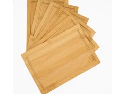 Clearance DuneDesign 6er Set Frühstücksbrettchen 22 x 15 cm aus Bambus Eckig