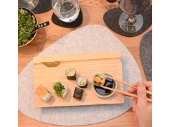 Clearance DuneDesign 4er Set Japanisches Sushi Brett 27 x 16 x 4 cm mit Schälchen