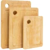 DuneDesign Schneidebretter|Küchenhelfer<3er Set Schneidebrett aus Bambus 33 x 22 cm mit Saftrille