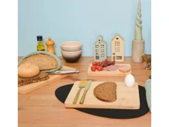 DuneDesign Schneidebretter|Küchenhelfer<3er Set Schneidebrett aus Bambus 33 x 22 cm mit Saftrille