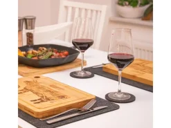 Sale DuneDesign 4er Set Steakteller aus Bambus 33 x 23 x 2cm Motiv Kuh