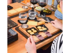 DuneDesign Raclette Teller Set mit Dipschale für 2 Personen 30 x 25 cm< Küchenhelfer|Schneidebretter