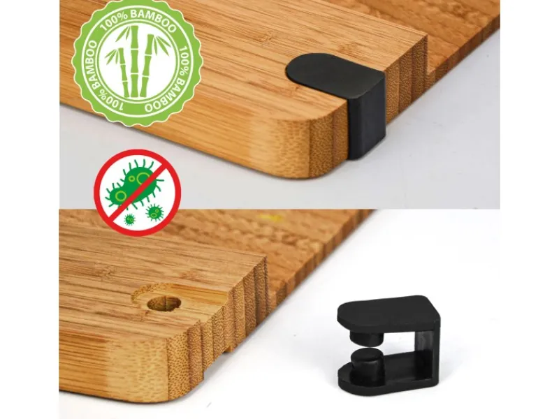 DuneDesign Schneidebrett aus Bambus 44 x 30 x 2 cm mit Ausguss< Schneidebretter|Küchenhelfer