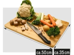 DuneDesign XL Schneidebrett aus Bambus 50 x 35 x 2 cm  Holzfarben< Schneidebretter|Küchenhelfer