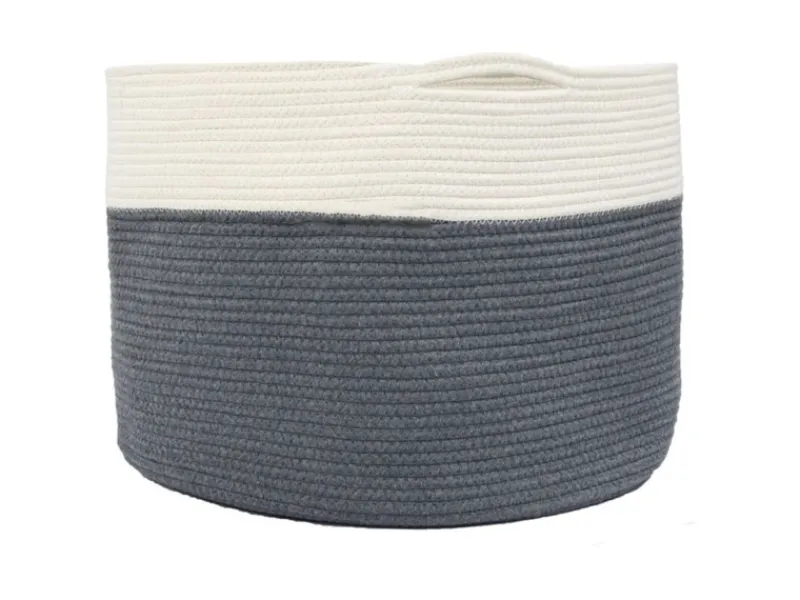 DuneDesign XXL Aufbewahrungskorb aus Baumwolle 60 Liter Ø 50 x 35 cm< Töpfe