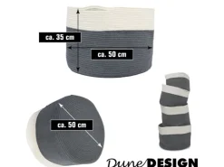DuneDesign XXL Aufbewahrungskorb aus Baumwolle 60 Liter Ø 50 x 35 cm< Töpfe