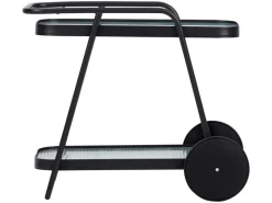 Servierwagen<ebuy24 Steam Servierwagen Schwarz und Klare Streifen