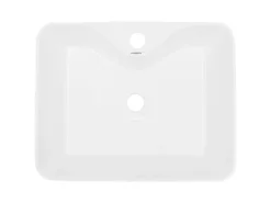 ECD Germany Design Waschbecken Waschtisch 480 x 380 x 140 mm inkl Ablaufgarnitur< Zweigriffarmatur|Einhebelmischer