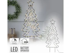 ECD Germany Töpfe<LED Gartenstecker Weihnachtsbaum 87cm 90 LEDs Warmweiß 6 Std Timer