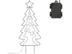 ECD Germany Töpfe<LED Gartenstecker Weihnachtsbaum 87cm 90 LEDs Warmweiß 6 Std Timer