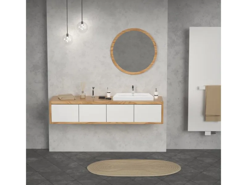ECD Germany Einhebelmischer<Waschbecken Waschtisch 605 x 465 x 160 mm Keramik Weiß Einbaubecken