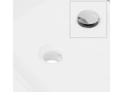 ECD Germany Einhebelmischer<Waschbecken Waschtisch 605 x 465 x 160 mm Keramik Weiß Einbaubecken