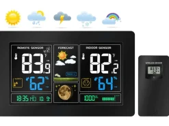 echos Eco-450 Funkwetterstation mit LCD Farbdisplay Wettervorhersage Außensensor
