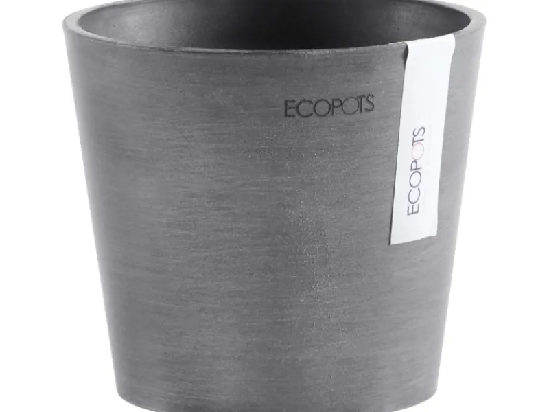 Ecopot Töpfe<s Pflanztopf Amsterdam Ø 13 cm x 11 cm Grau
