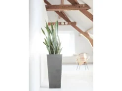 Ecopots Pflanztopf Rotterdam High 32,5 cm x 32,5 cm  Grau< Töpfe