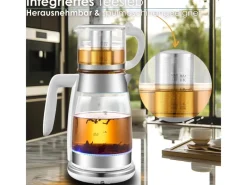Ecosa Haushaltsgeräte<EO-695 Teekocher mit Temperatureinstellung BPA-Frei 1,8L  2200 Watt Weiß
