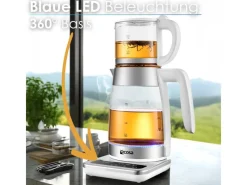 Ecosa Haushaltsgeräte<EO-695 Teekocher mit Temperatureinstellung BPA-Frei 1,8L  2200 Watt Weiß