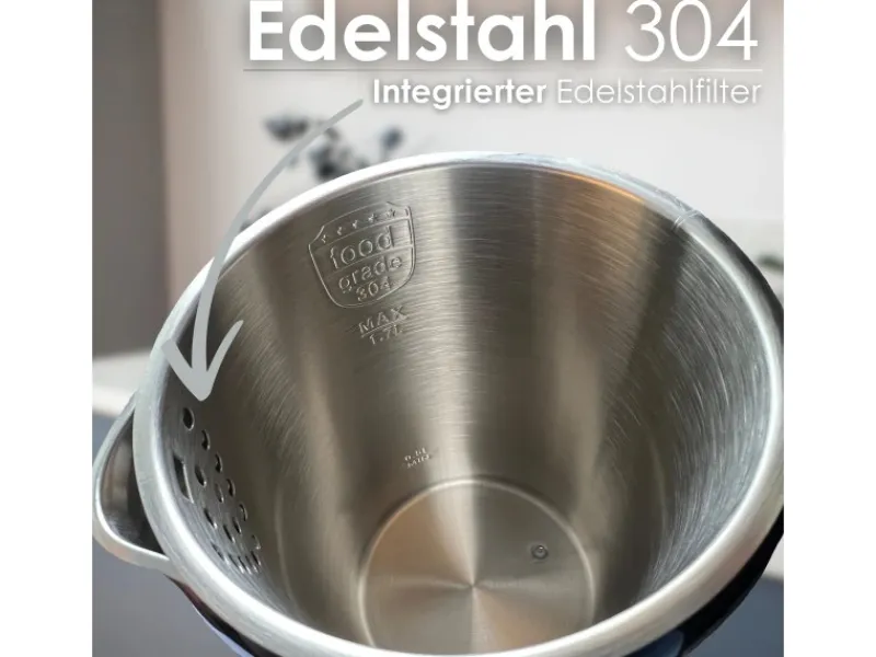 Ecosa EO-690 Wasserkocher mit Temperatureinstellung 1,7 L< Haushaltsgeräte