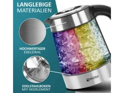 Ecosa Haushaltsgeräte<EO-600 Wasserkocher mit Temperatureinstellung
