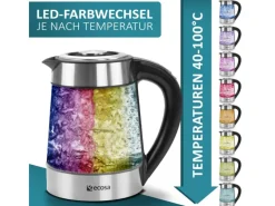 Ecosa Haushaltsgeräte<EO-600 Wasserkocher mit Temperatureinstellung