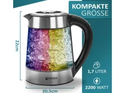 Ecosa Haushaltsgeräte<EO-600 Wasserkocher mit Temperatureinstellung