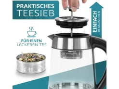 Sale Ecosa EO-650 Wasserkocher mit Temperatureinstellung und Teefilter 1,7 L