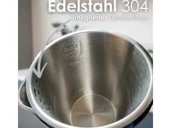 Ecosa EO-693 Wasserkocher schwarz mit Temperatureinstellung 1,7 L< Haushaltsgeräte