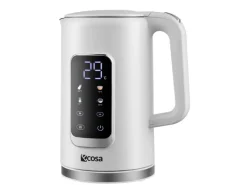 Discount Ecosa EO-691 Wasserkocher weiß mit Temperatureinstellung 1,7 L